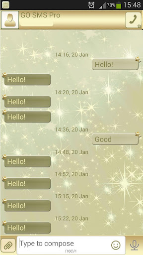 GO SMS Proのイエロースター