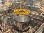 Core of India’s Fast Breeder Nuclear Reactor being transported & lowered into the safety vessel