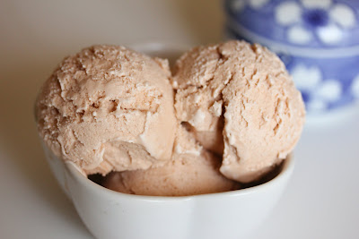 close-up photo of a bowl of Thai Tea Ice Cream