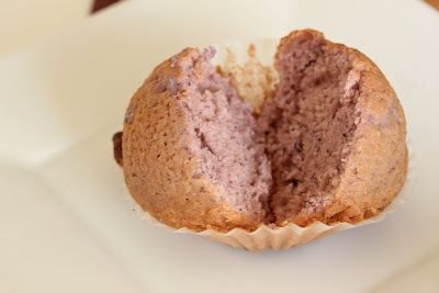 photo of a cupcakes cut in half
