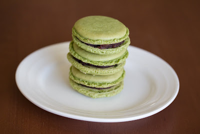 photo of a stack of macarons on a plate