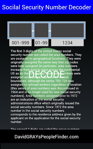 【免費生活App】Social Security # Decoder-APP點子