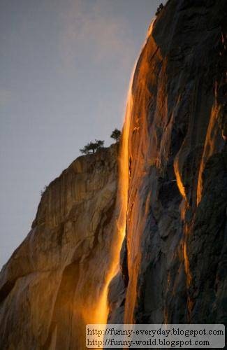 美國加州 火瀑布 Yosemite National Park