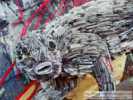 Sculptures made from Newspapers by Nick Geogiou (16)