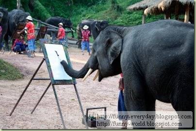Elephants creativity paintings