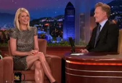Gwyneth Paltrow Shiny Legs on The Tonight Show with Conan OBrien photo