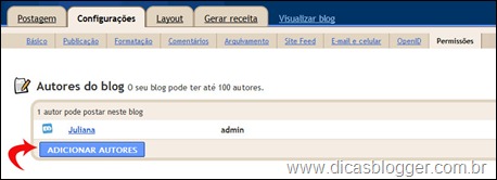 adicionando autores