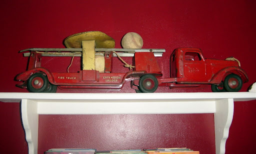 Old Fire Truck and baseballs.