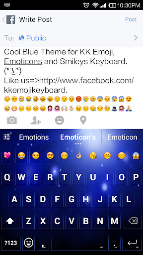 Cool Blue Emoji Keyboard