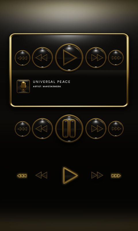 Poweramp Widget blackgold Screen 2