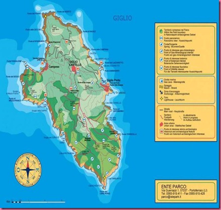 L'Isola del Giglio - Italia  la Cartina Geografica