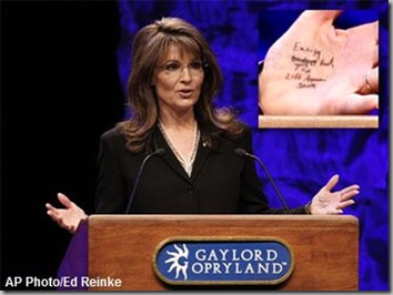 Palin's hand
