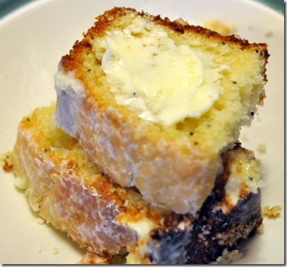 Poppy seed bread with butter