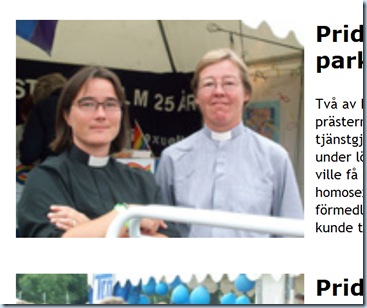 La nueva obispo de la Iglesia Luterana Sueca, Eva Brunne, con su pareja que es mujer sacerdote Gunilla Lindén.