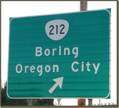 Road sign to Boring Oregon