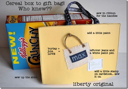 Max gift bag with cereal box