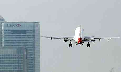 A British Airways craft takes off from London City airport