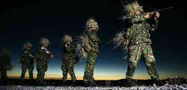 Falklands Islands soldiers on patrol