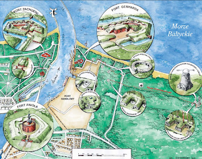 Mapa obiektów Twierdzy Świnoujście