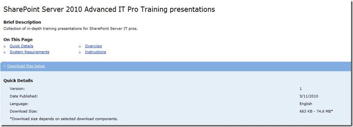 SharePoint 2010 IT Pros Training