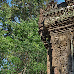 Thommanon Devata (sacred female image) in Angkor Wat style with triple lotus crown with flower spires and a halo of 12 seed pods. Siem Reap, Cambodia - http://www.Devata.org
