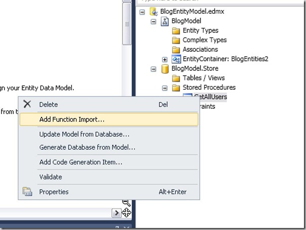 Importing a function from stored procedure example.
