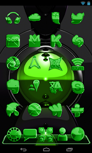 Next Launcher Theme ZELENÁ MET - náhled