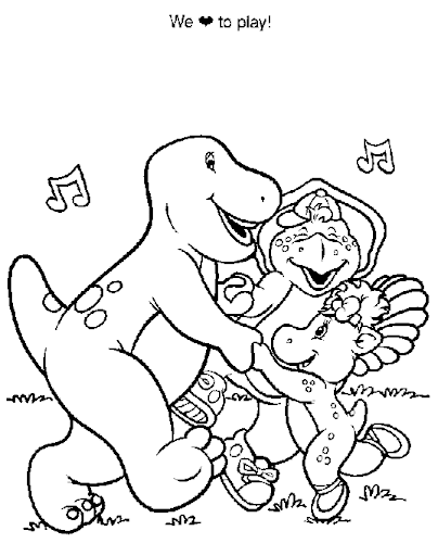 Kids Zone: Coloring Pages- Barney and Friends #01Kids Zone