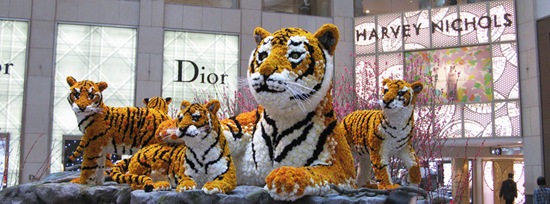 tiger in HK made of flowers