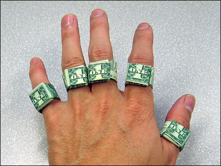 Journals Editor Joe wears origami rings.