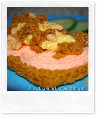 Hæklet rugbrødsmad closeup Hæklet rugbrødsmad closeup