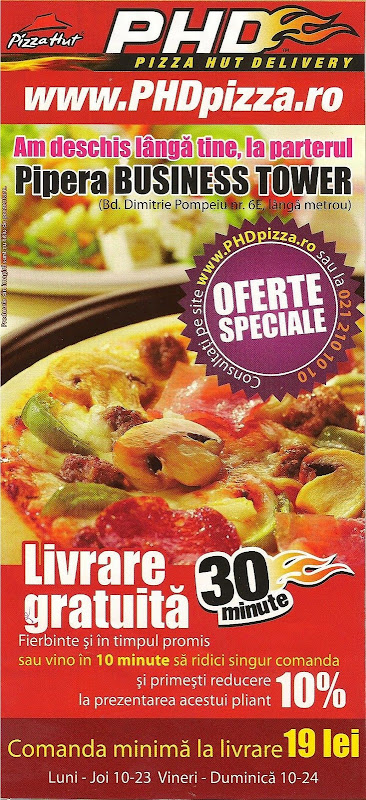 Pizza Hut Delivery sau PHD Bucuresti | Mâncare Bună
