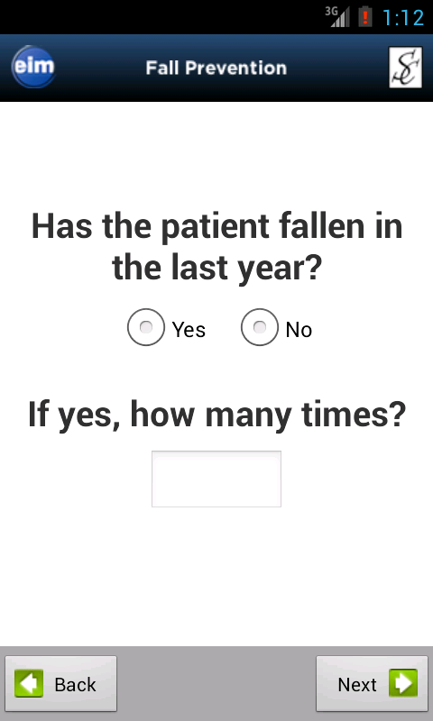 Android application Fall Prevention screenshort