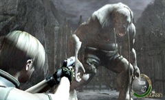 Leon enfrentando El Gigante, em Resident Evil 4
