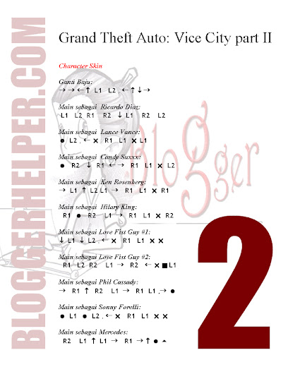Cheats Gta Vice City Ps2