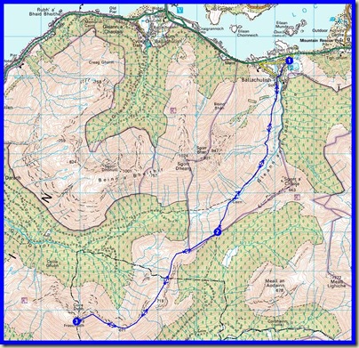 Our route - 20km, 1250 metres ascent, 7.5 hours