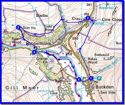 Sunday's route - 8km, 250 metres ascent, 4 hours