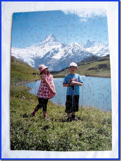 A Christmas Jigsaw - Andrew and Kate by the Bachsee, with Schreckhorn (left) and Finsteraarhorn