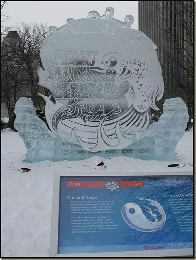 Yin and Yang - an ice sculpture