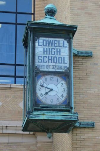 Clock at Lowell High School