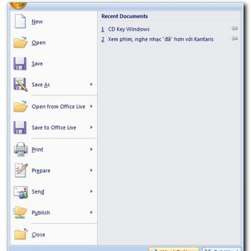 Tùy chỉnh chế độ lưu văn bản trong bộ Microsoft Office 2007
