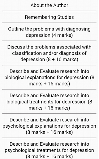 AQA Psychology: Depression