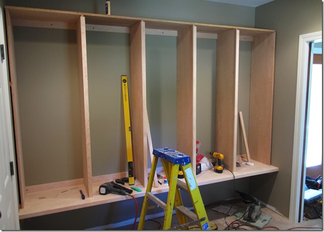 The L Shaped House Carpentry Mudroom Lockers Day 2 Cabinets 81