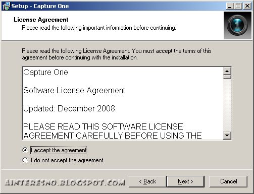 Установка Capture One Pro 5 - лицензионное соглашение