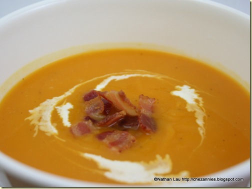  Roasted Butternut Squash Soup with Bacon and Cream
