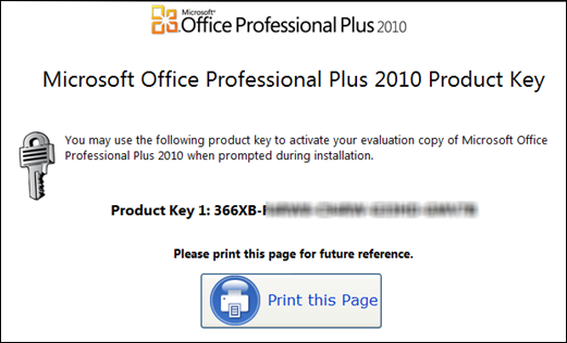 Microsoft Office Professional Plus 2010 60-day Evaluation ...
