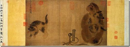 japanese bobtail cat in old painting