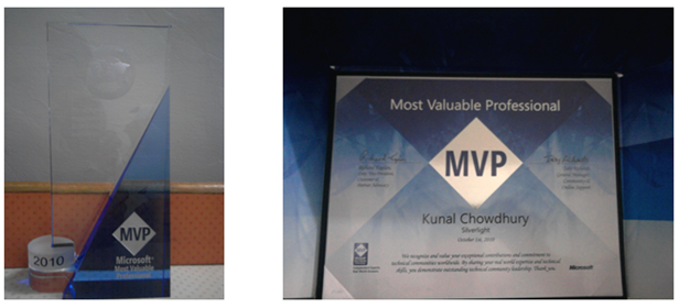 My Microsoft MVP Award Kit and Certificate