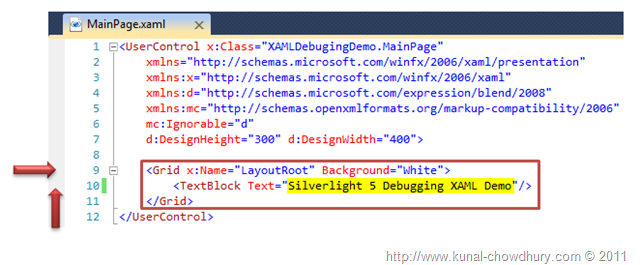 Debugging Data Bindings in XAML with Silverlight 5 Beta