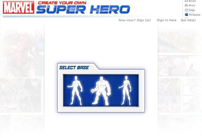 Marvel Create your own Super Hero - Crie seu próprio Super-herói - Desenho online